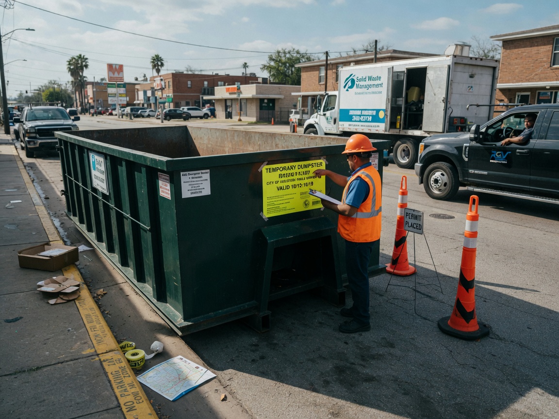 Placing a Dumpster Rental on Houston Streets Without Permit Issues